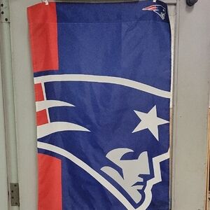 New England Patriots Yard Or Home Flag. Has Slots For A Flagpole Or Can Hang.